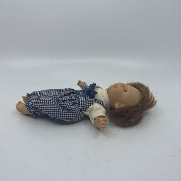 Vintage Gi-Go Toys Boy Doll Baby Gingham Blue Outfit Bean Bag My Pal 9" - Picture 10 of 11